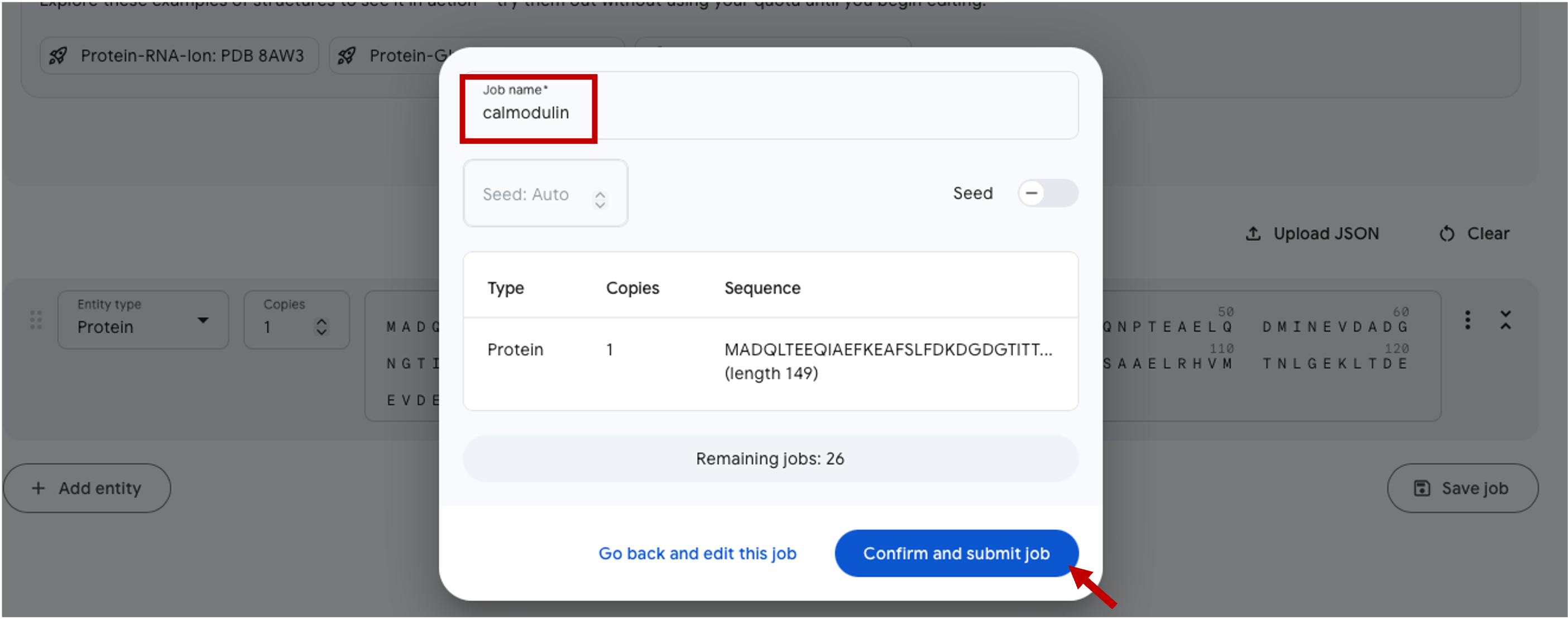 AlphaFold Server - submit job