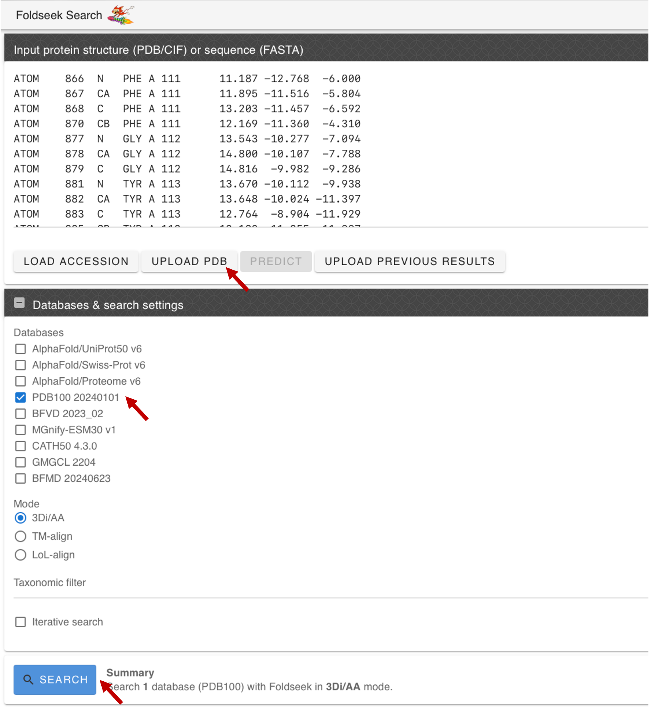 Foldseek search