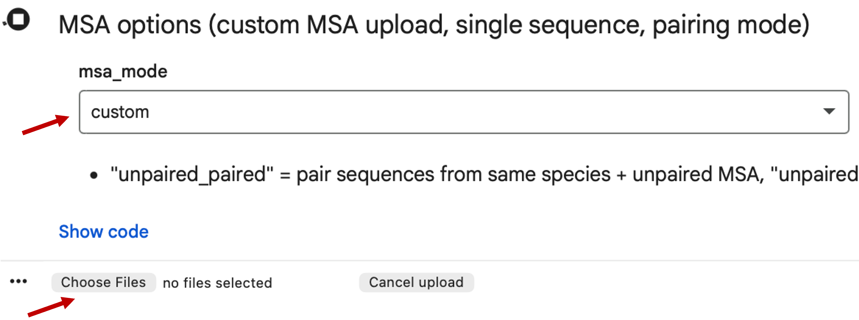 Custom MSA upload